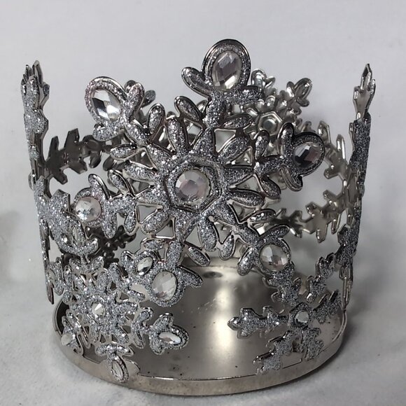 Bath & Body Works Glitter Snowflake Silver Winter 3-Wick Candle Holder Holiday - Picture 1 of 10